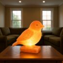 Pink Himalayan Salt Bird – Hand-Carved Natural Salt Decorative Sculpture